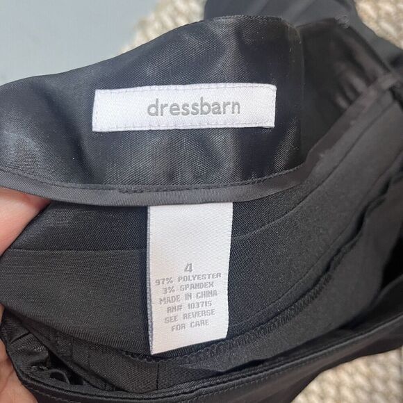 Dressbarn Skirt size 4 Black Satin Layers Pencil Knee Wedding Cocktail Church - Picture 10 of 10